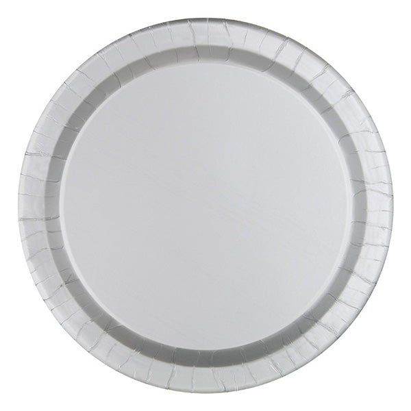 Silver Big Party Pack 9in Round Paper Plates 50ct