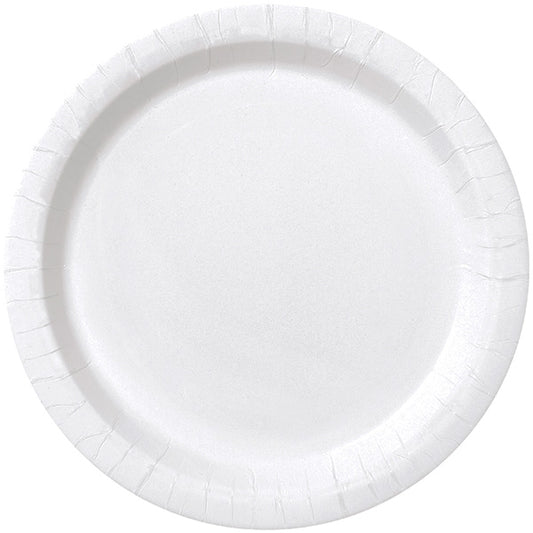 White Big Party Pack 9in Round Paper Plates 50ct