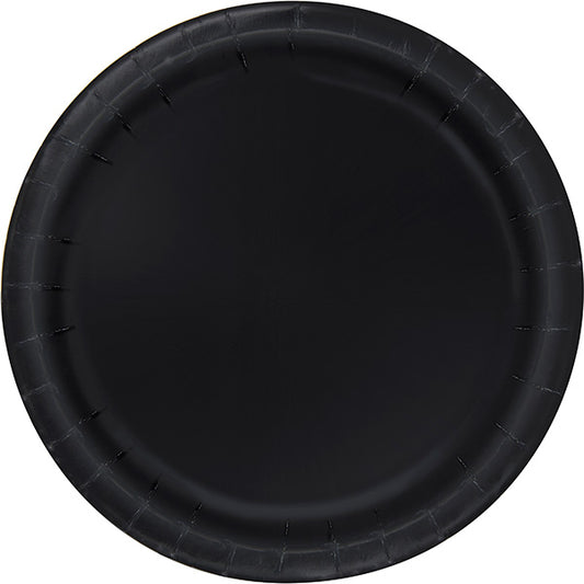 Black10.5in Round Banquet Paper Plates 20ct