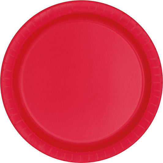 Red 10.5in Round Banquet Paper Plates 20ct