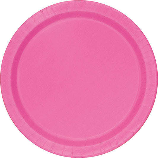 Hot Pink 10.5in Round Banquet Paper Plates 20ct