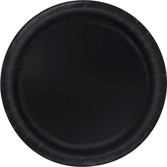 Black 10in Round Banquet Paper Plates 50ct