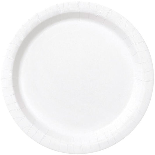White 10in Round Banquet Paper Plates 50ct