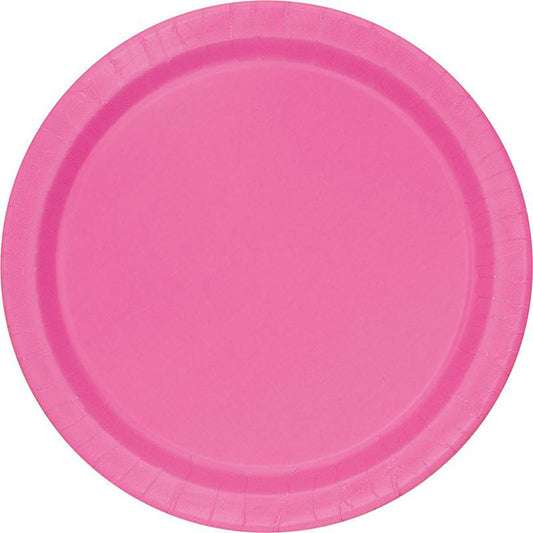 Hot Pink 10in Round Banquet Paper Plates 50ct