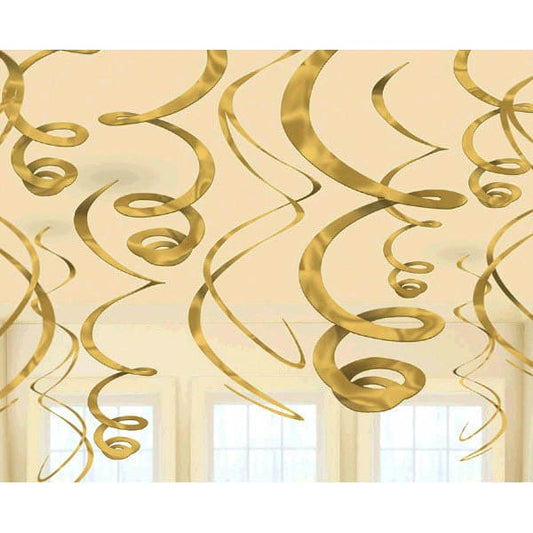 Gold Plastic Swirl Hanging Decoration