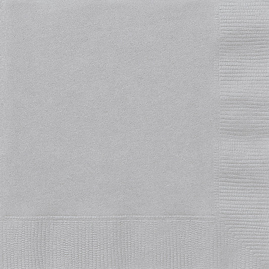 Silver Beverage Napkins 40ct