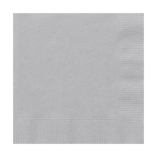 Silver Beverage Napkins 100ct