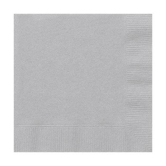 Silver Beverage Napkins 40ct