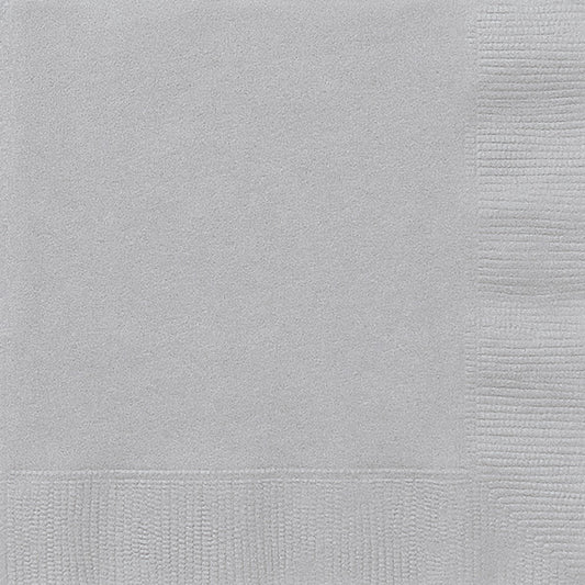 Silver Beverage Napkins 100ct