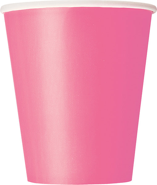 Hot Pink Paper Cups 9oz 20ct