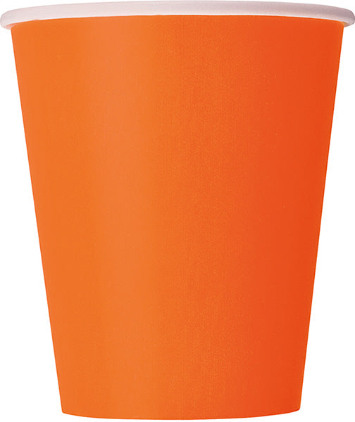 Orange Paper Cups 9oz 20ct