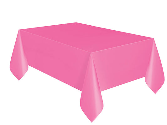 Hot Pink 54 x 108in Plastic Table Cover