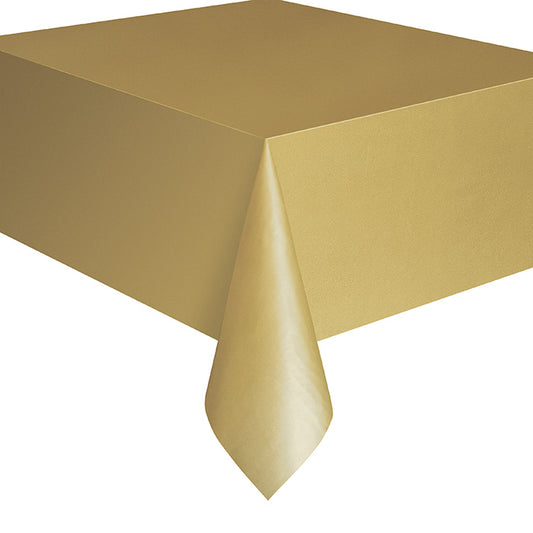 Gold 54 x 108in Plastic Table Cover