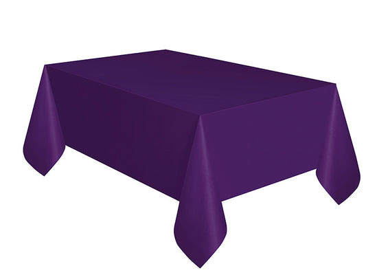 Deep Purple Rectangular Plastic Table Cover  54" x 108