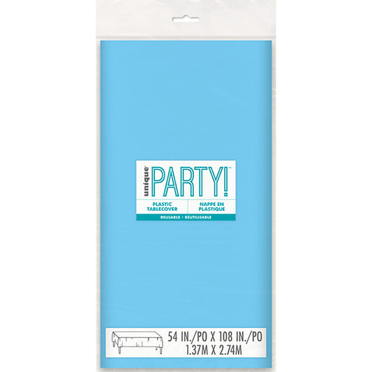 Powder Blue 54 x 108in Plastic Table Cover