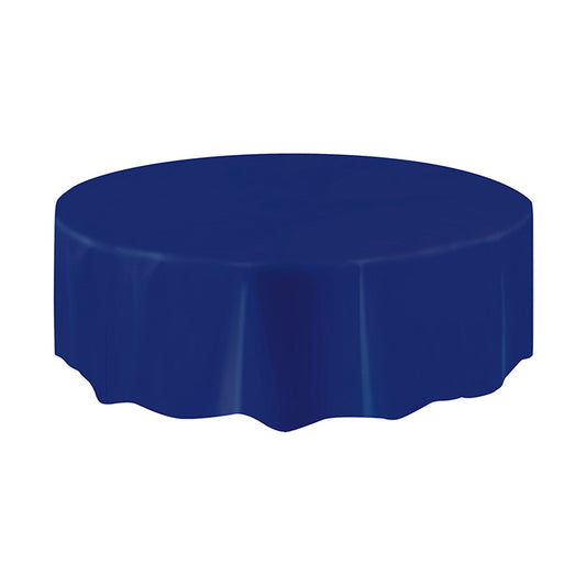 True Blue 84in Round Plastic Table Cover