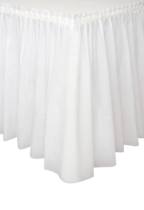 White Plastic 21in x 29in Tableskirt