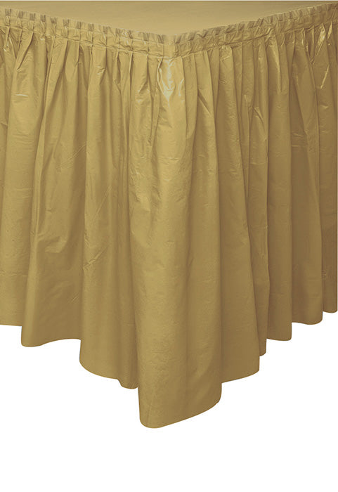 Gold Plastic 21in x 29in Tableskirt