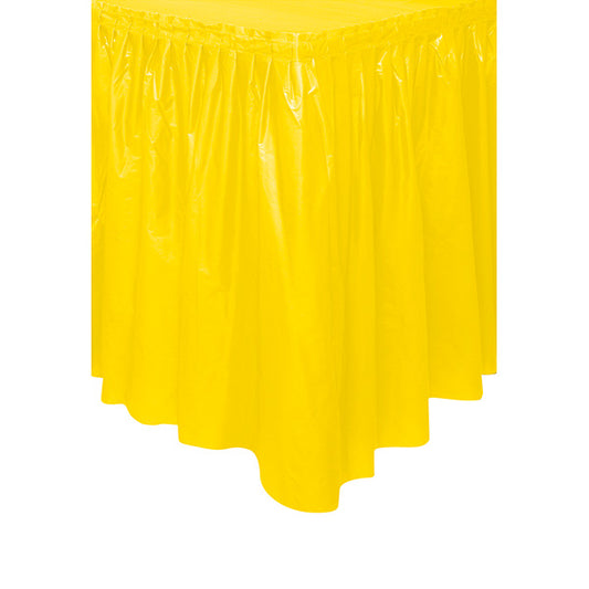 Yellow Plastic 21in x 29in Tableskirt