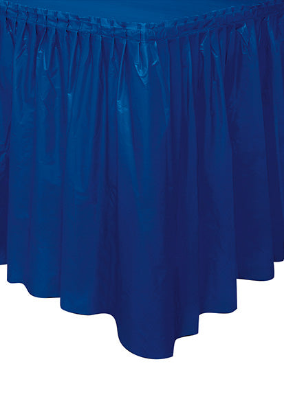 True Blue Plastic 21ft x 29in Tableskirt
