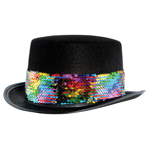 Felt Topper with Rainbow Sequined Band