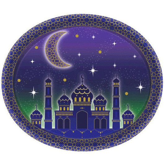 EID Celebration 12in Oval Paper Plates 8 Ct