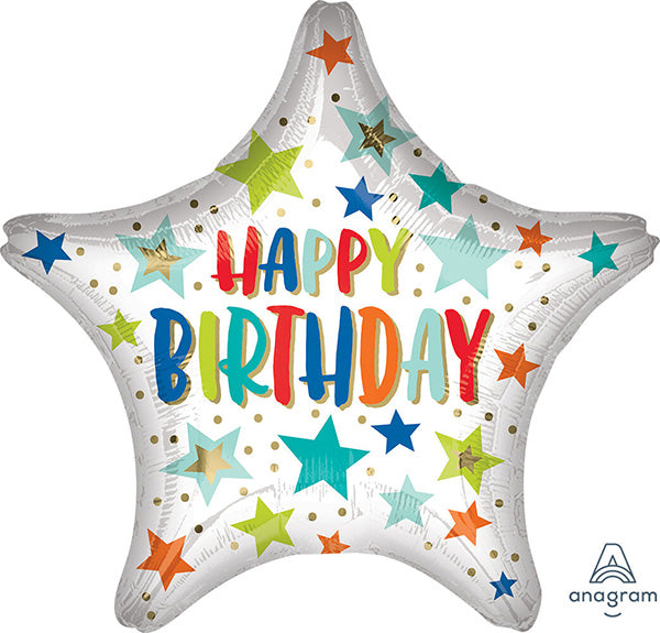 Birthday Stars and Dots Jumbo Birthday Balloon