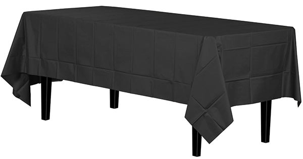 Jet Black 54 x 108in Plastic Table Cover