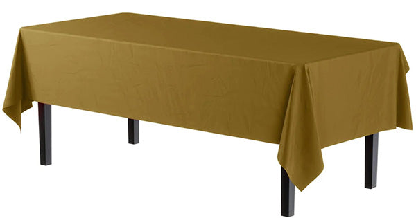Gold 54 x 108in Plastic Table Cover