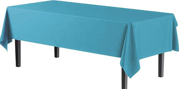 Turquoise 54 x 108in Plastic Table Cover