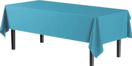Turquoise 54 x 108in Plastic Table Cover