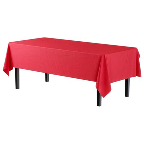 Red 54 x 108in Plastic Table Cover