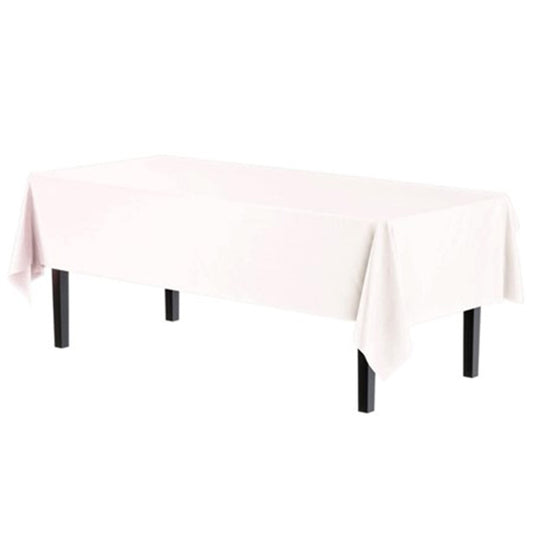 White 54 x 108in Plastic Table Cover