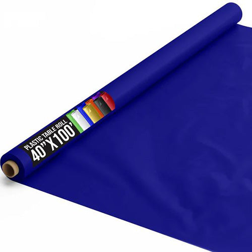 Navy 40in x 100Ft Plastic Table Cover Roll