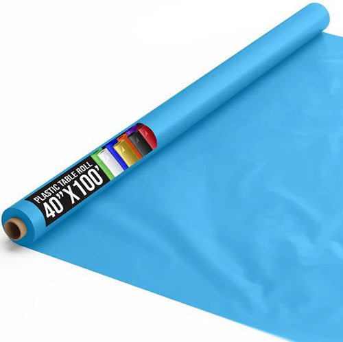 Turqouise 40in x 100Ft Plastic Table Cover Roll