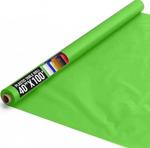 Lime Green 40in x 100Ft Plastic Table Cover Roll