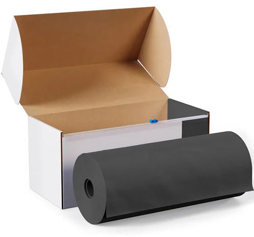 Black - 54in x 100ft Boxed Plastic Table Roll