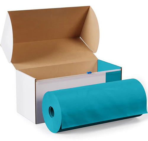 Turquoise- 54in x 100ft Boxed Plastic Table Roll
