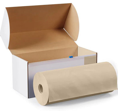 Ivory- 54in x 100ft Boxed Plastic Table Roll