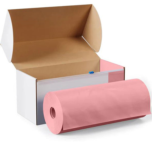Pink - 54in x 100ft Boxed Plastic Table Roll