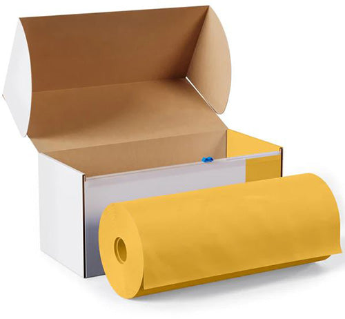 Yellow - 54in x 100ft Boxed Plastic Table Roll