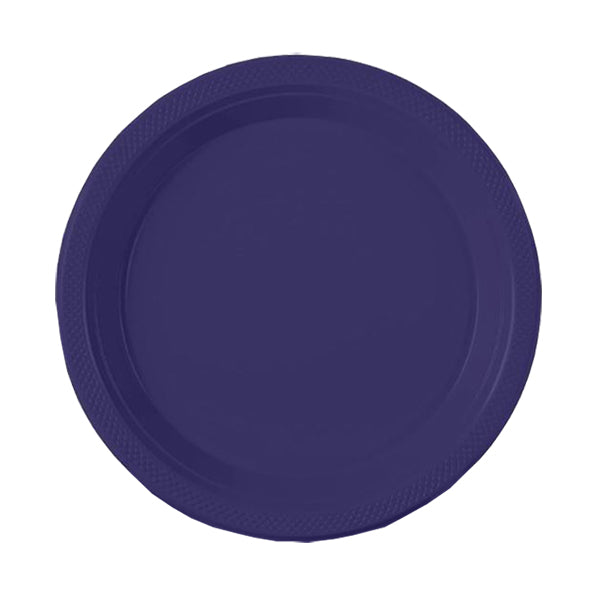 Navy Big Party Pack 7in Round Lunch Plastic Plates 50ct