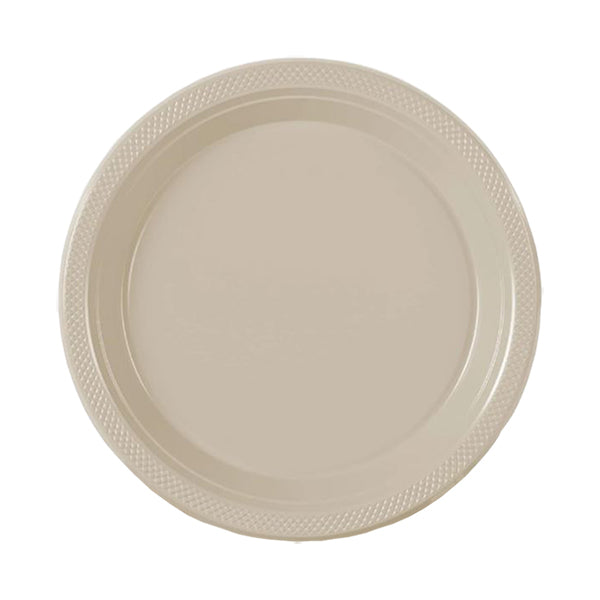 Ivory Big Party Pack 7in Round Lunch Plastic Plates 50ct