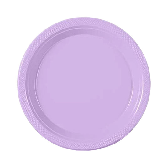Lavender Big Party Pack 7in Round Lunch Plastic Plates 50ct
