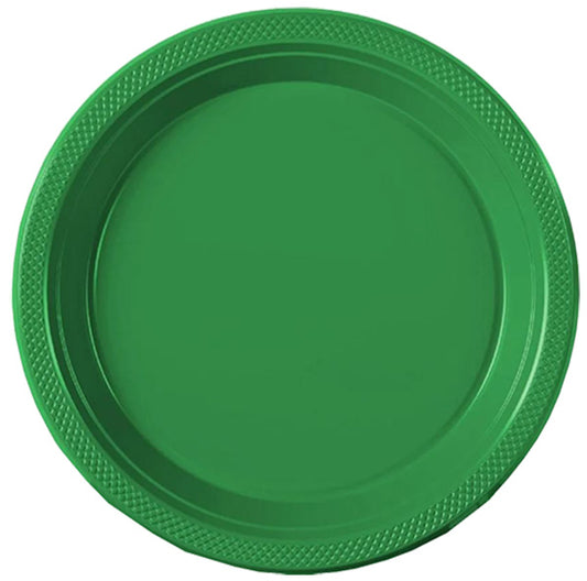 Emerald Green Big Party Pack 9in Round Dinner Plastic Plates 50ct