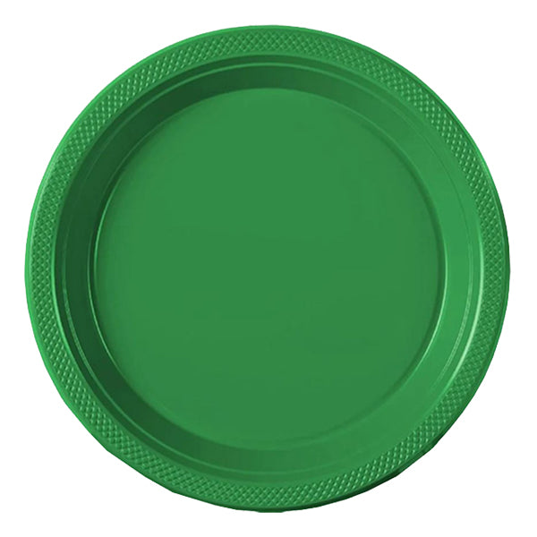 Emerald Green Big Party Pack 9in Round Dinner Plastic Plates 50ct