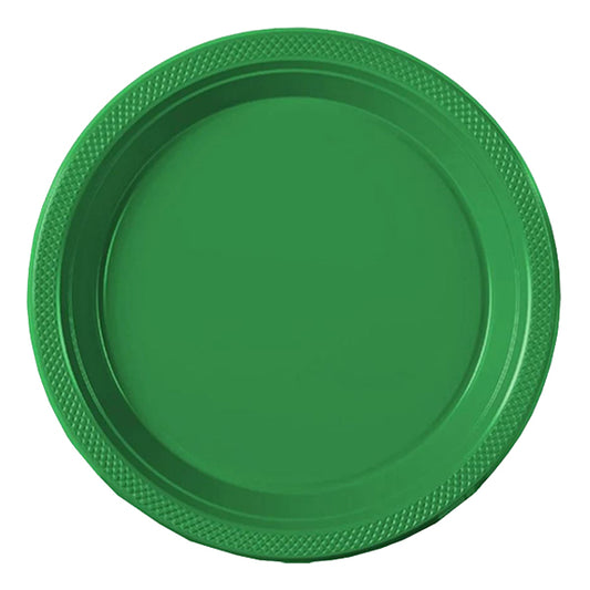 Emerald Green Big Party Pack 9in Round Dinner Plastic Plates 50ct