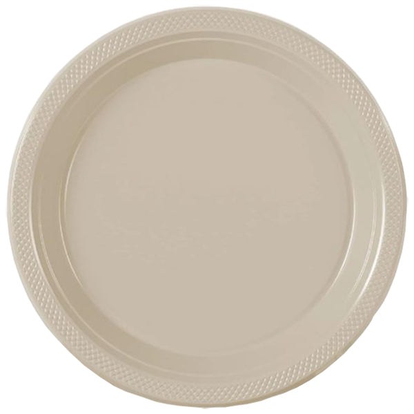 Ivory Big Party Pack 9in Round Dinner Plastic Plates 50ct