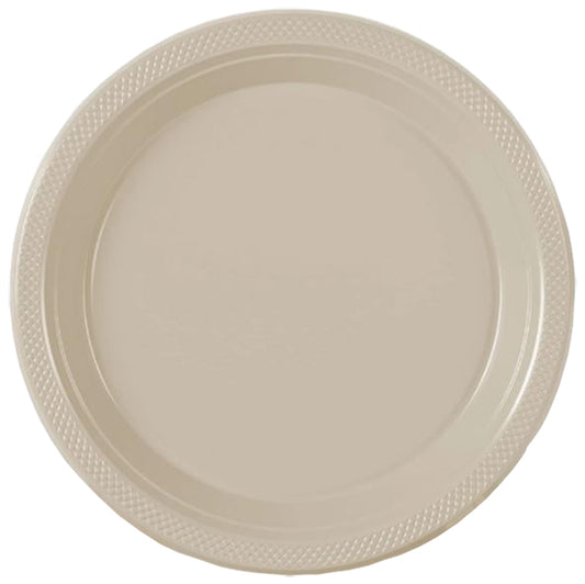 Ivory Big Party Pack 9in Round Dinner Plastic Plates 50ct
