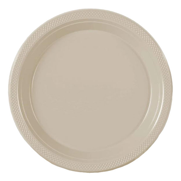 Ivory Big Party Pack 9in Round Dinner Plastic Plates 50ct